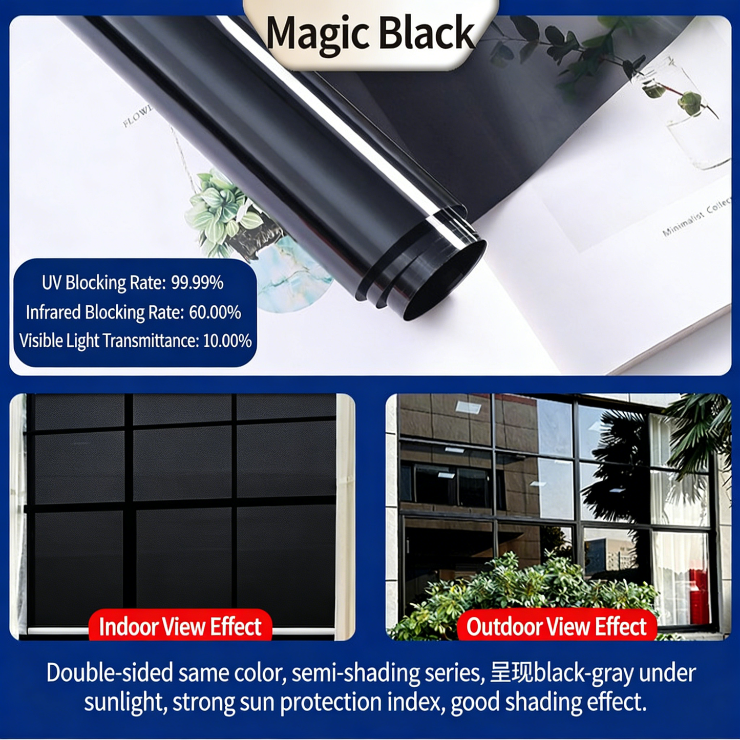 Home One-Way View Glass Sunscreen and Heat Insulation Film