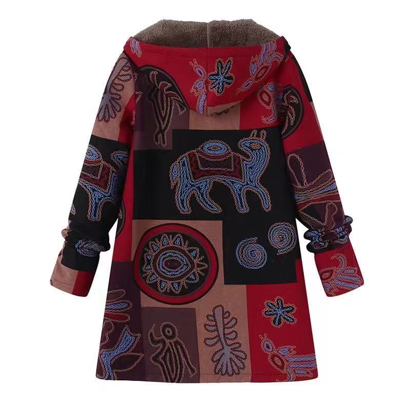 Women's Winter Printed Composite Casual Jacket