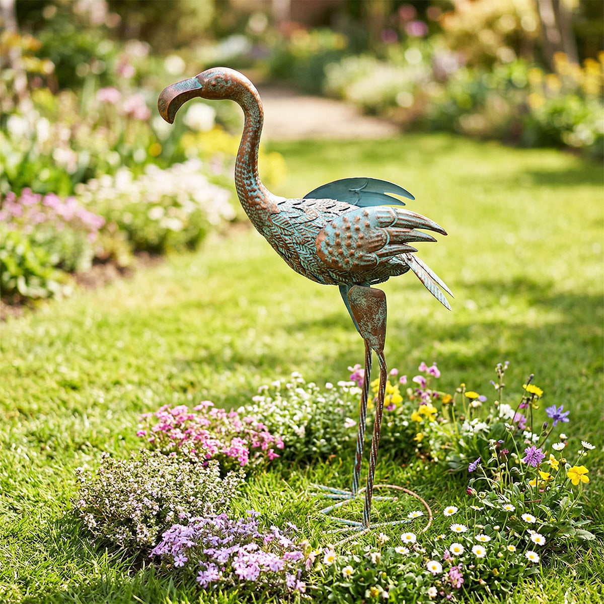 # Retro Iron Flamingo Sculpture Ornament