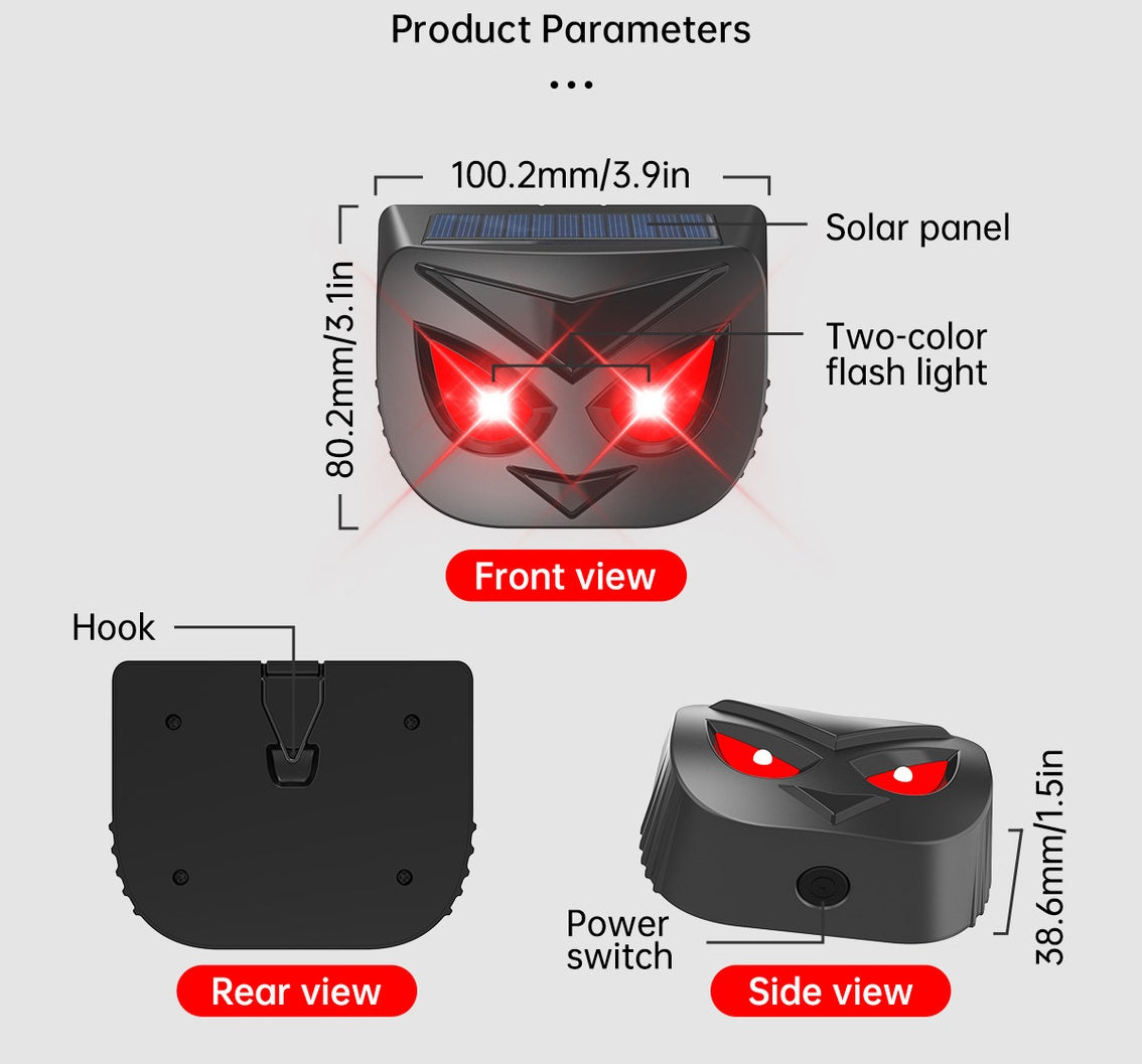 # Solar-Powered Flashing Outdoor Animal Repeller