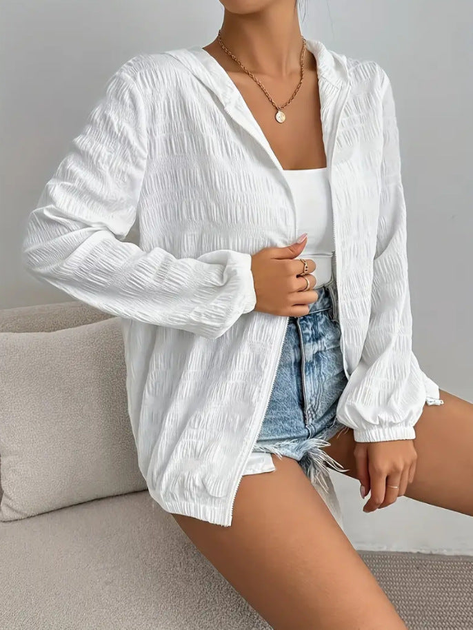 # Thin Hooded Sun Protection Loose-fitting Women's Jacket