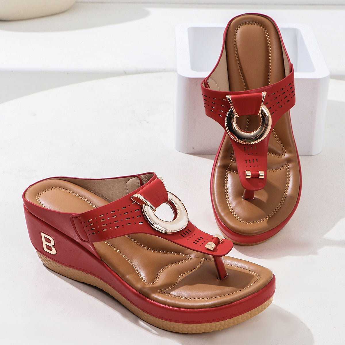 # Summer Women's Flip-Flop Wedge Sandals