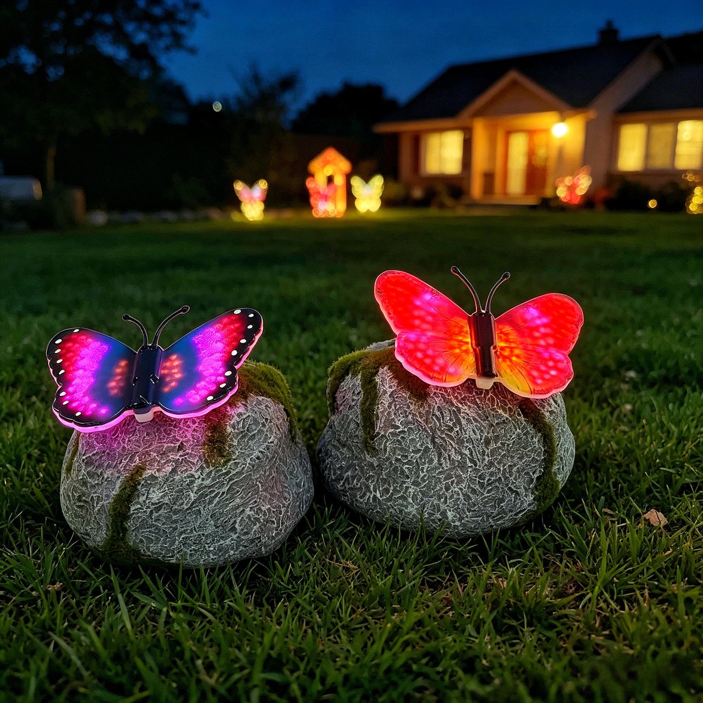 # Outdoor Butterfly-Shaped Stone Solar Lawn Light