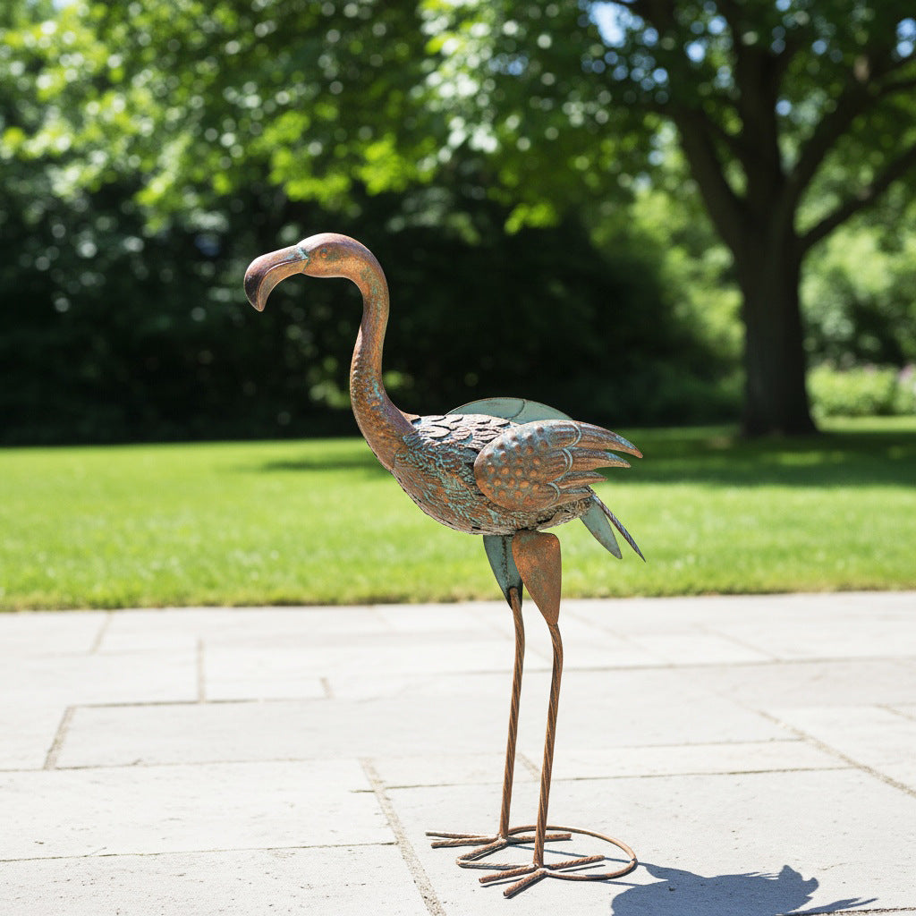 # Retro Iron Flamingo Sculpture Ornament