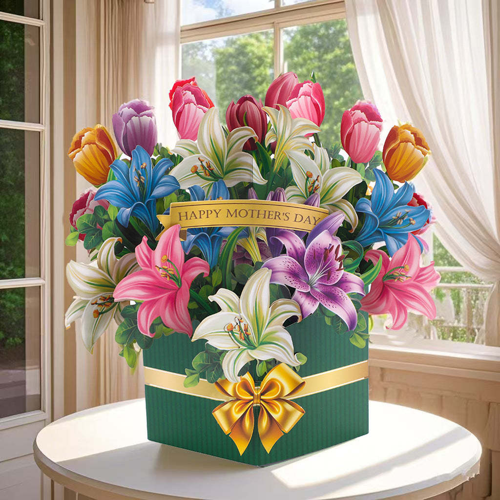 # 3D Pop-Up Flower Bouquet/Creative Greeting Card Ornament