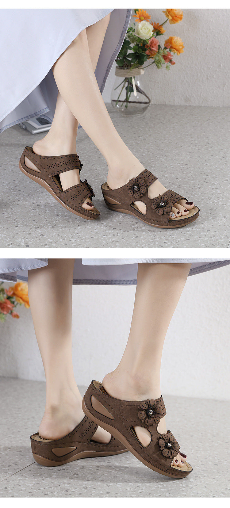 # Women's Plus Size Wedge Heel Casual Slippers