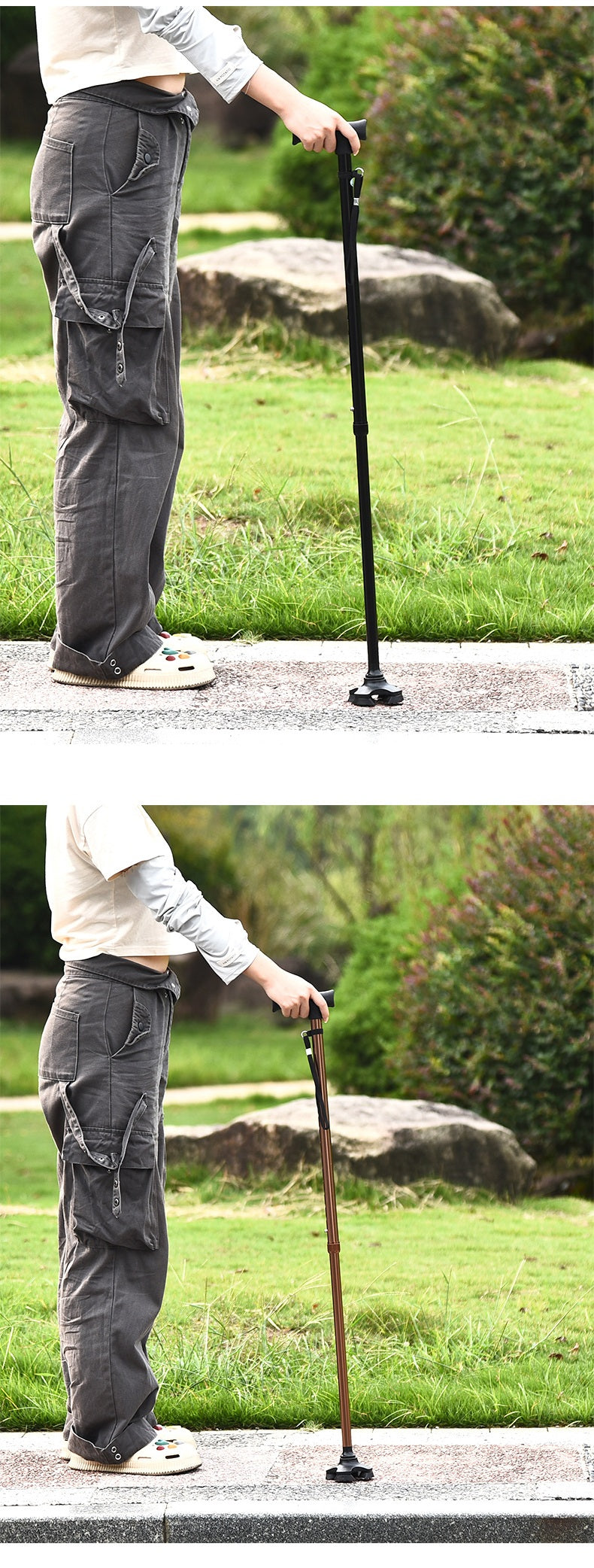 # Aluminum Alloy Telescopic Anti-Slip Four-Legged Walking Stick