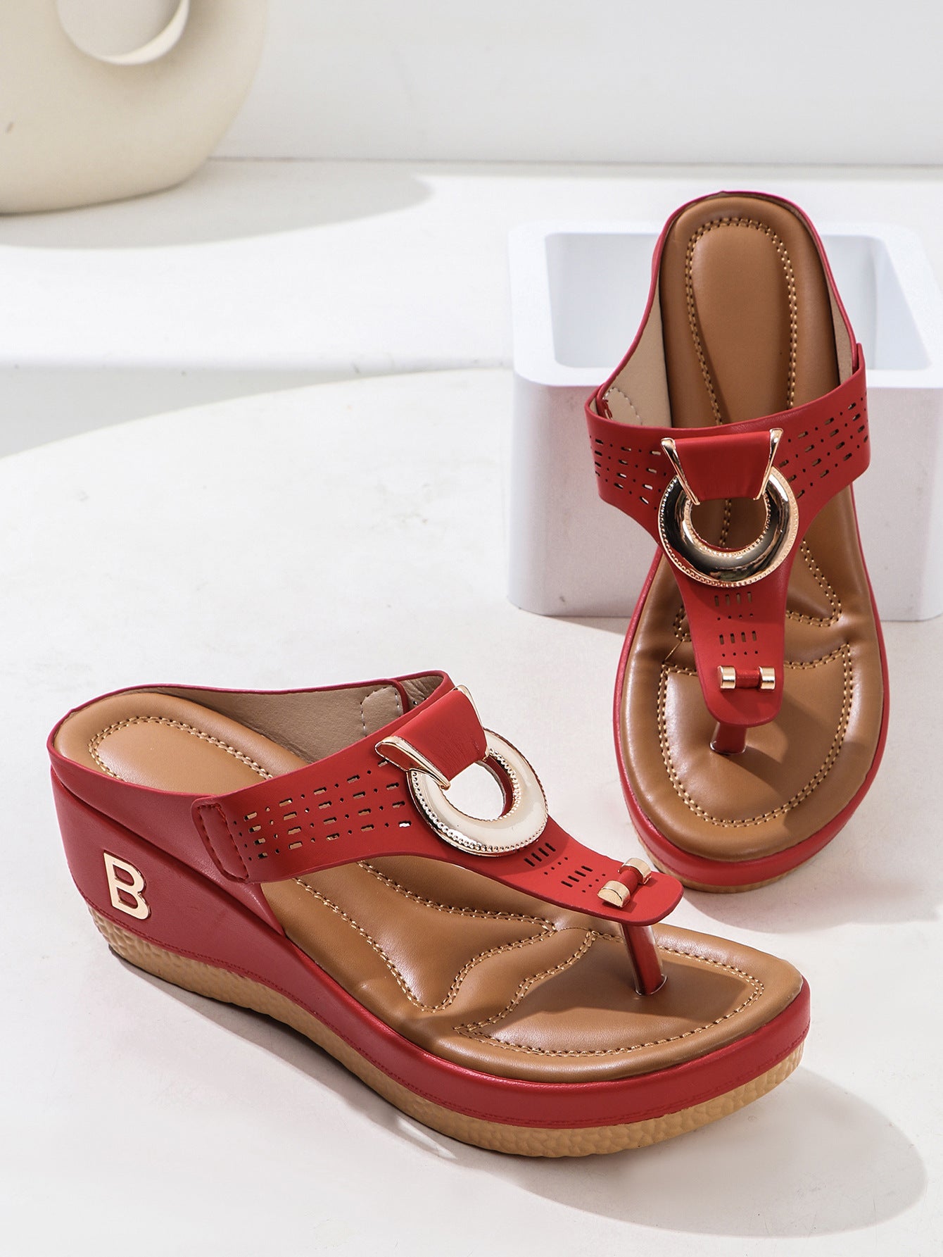 # Summer Women's Flip-Flop Wedge Sandals