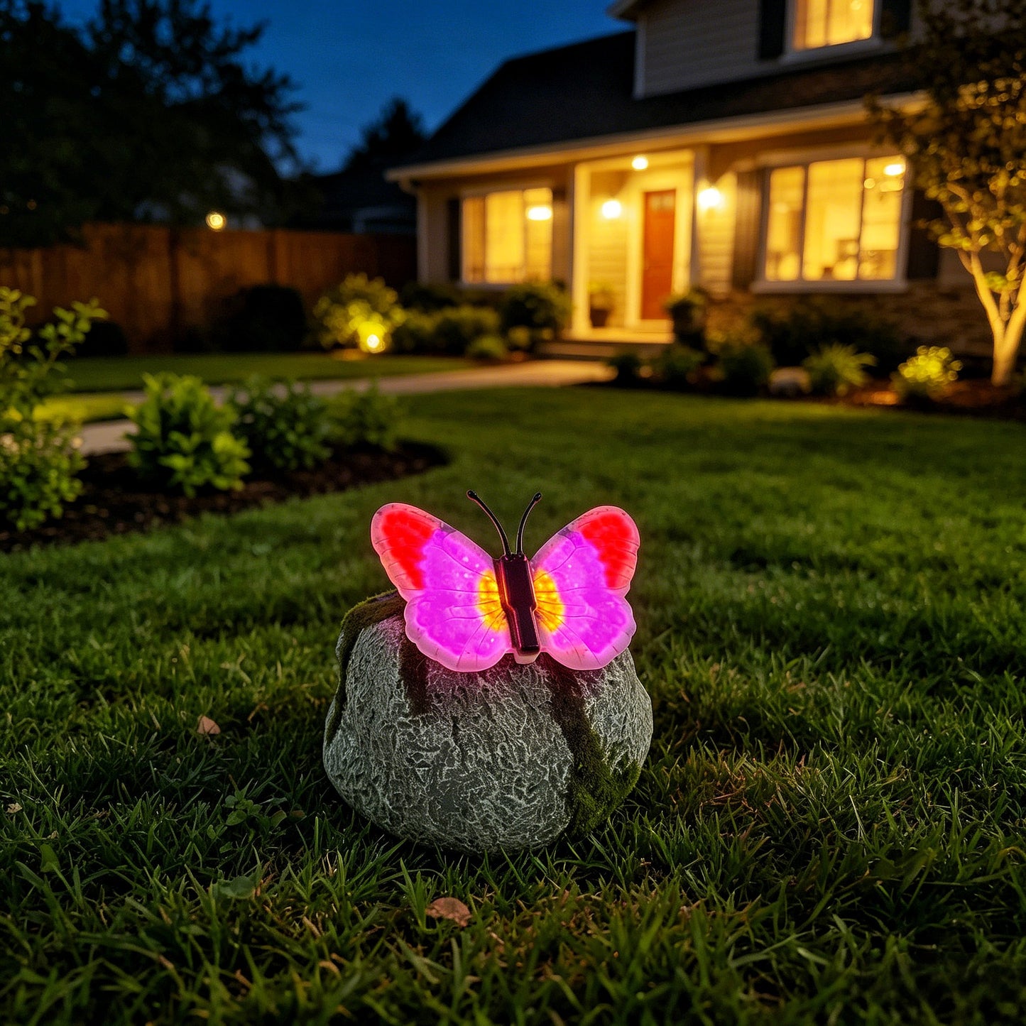 # Outdoor Butterfly-Shaped Stone Solar Lawn Light