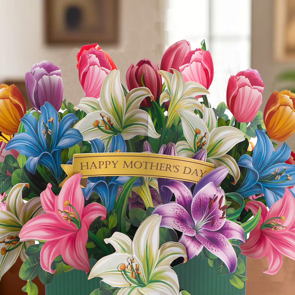 # 3D Pop-Up Flower Bouquet/Creative Greeting Card Ornament