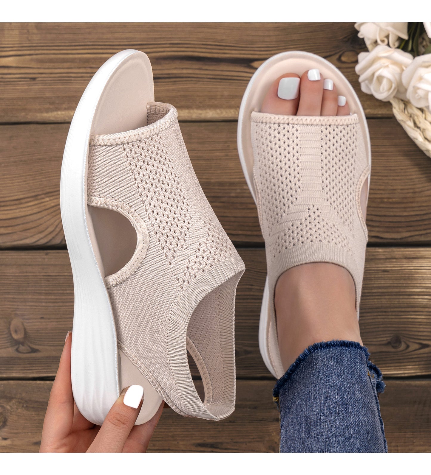 Women's Flyknit Open-Toe Beach Sandals