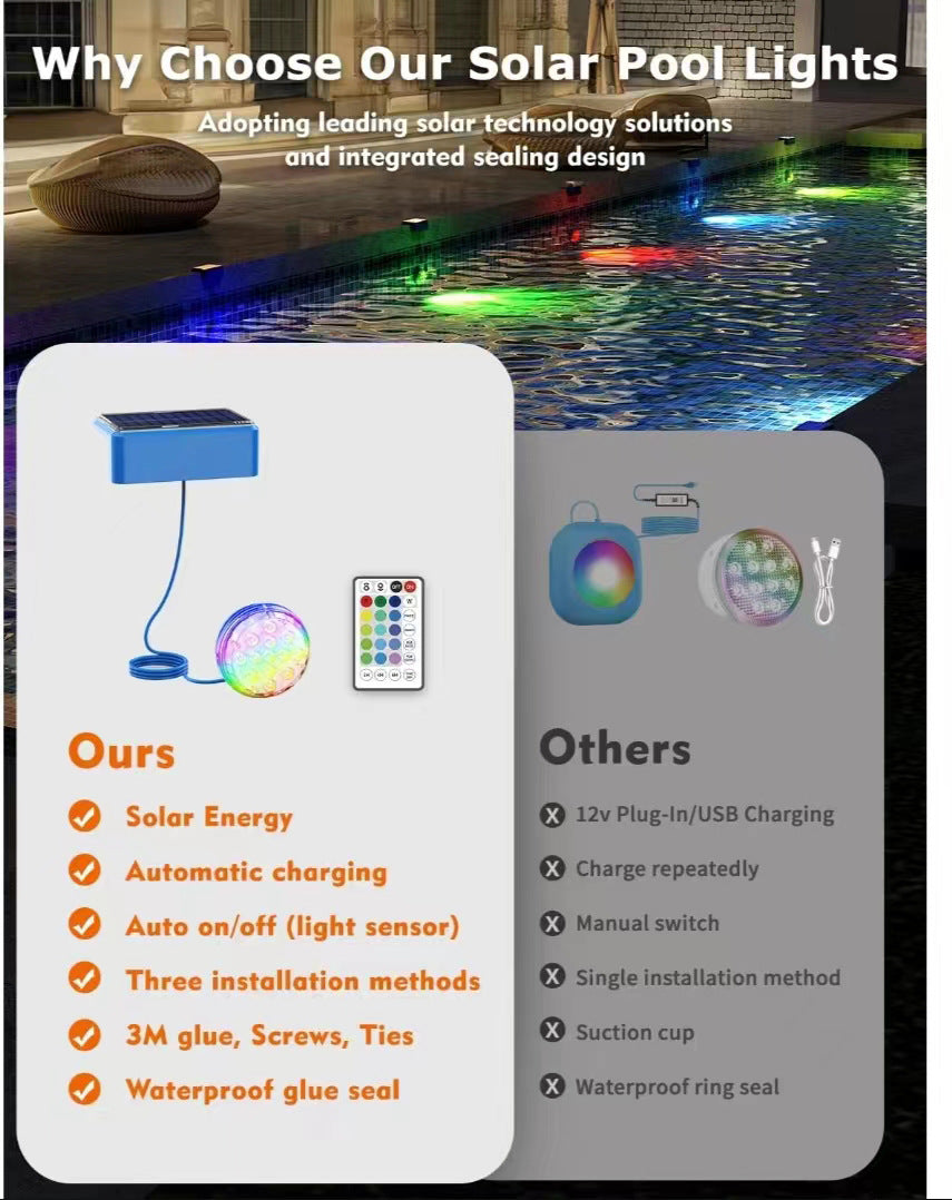 IP68 Waterproof Solar Underwater Pool Light