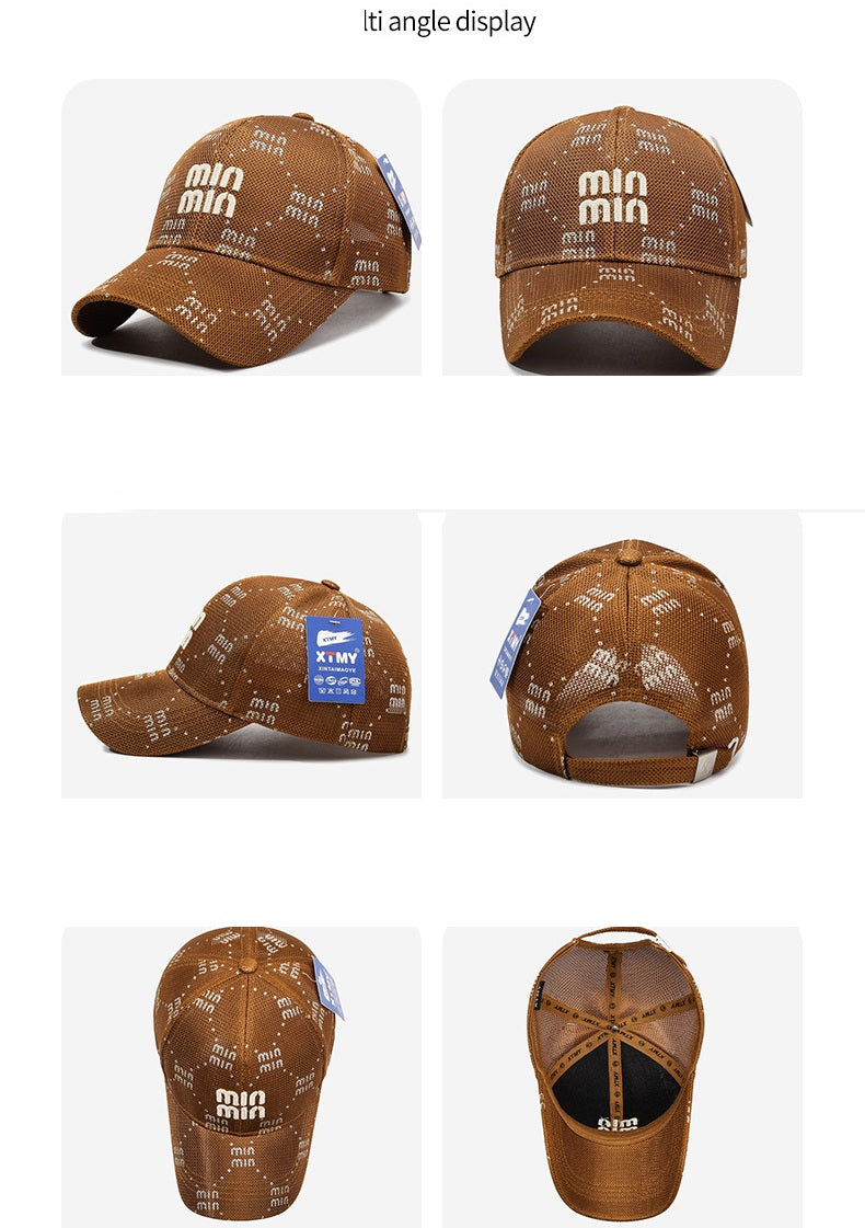 # Summer Mesh Baseball Cap with Embroidered Letters
