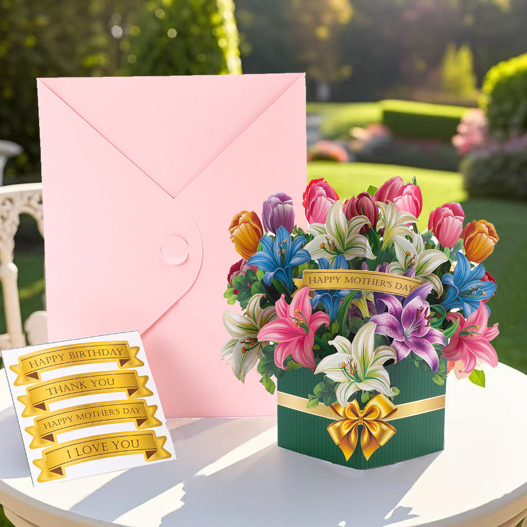 # 3D Pop-Up Flower Bouquet/Creative Greeting Card Ornament