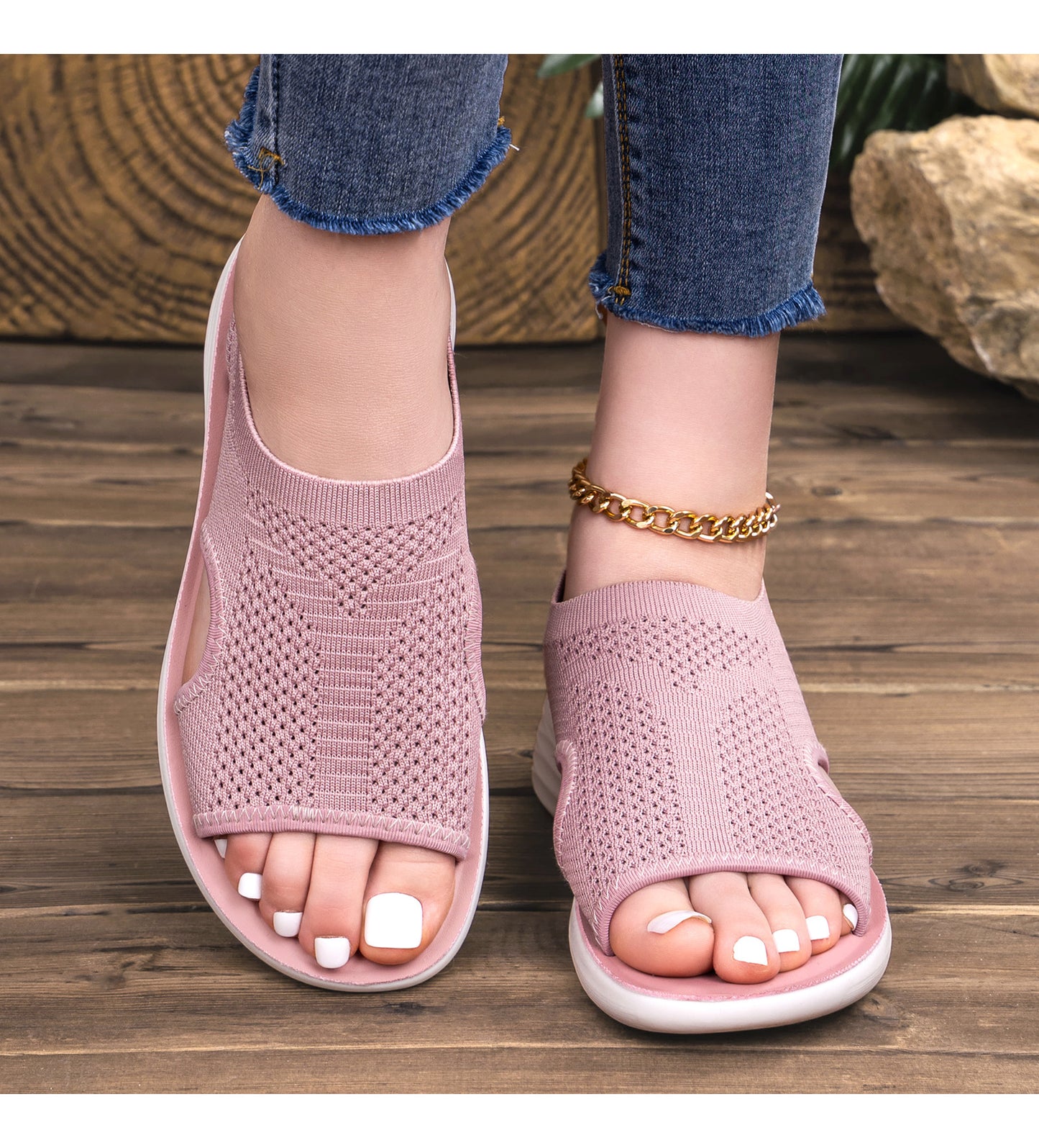 Women's Flyknit Open-Toe Beach Sandals