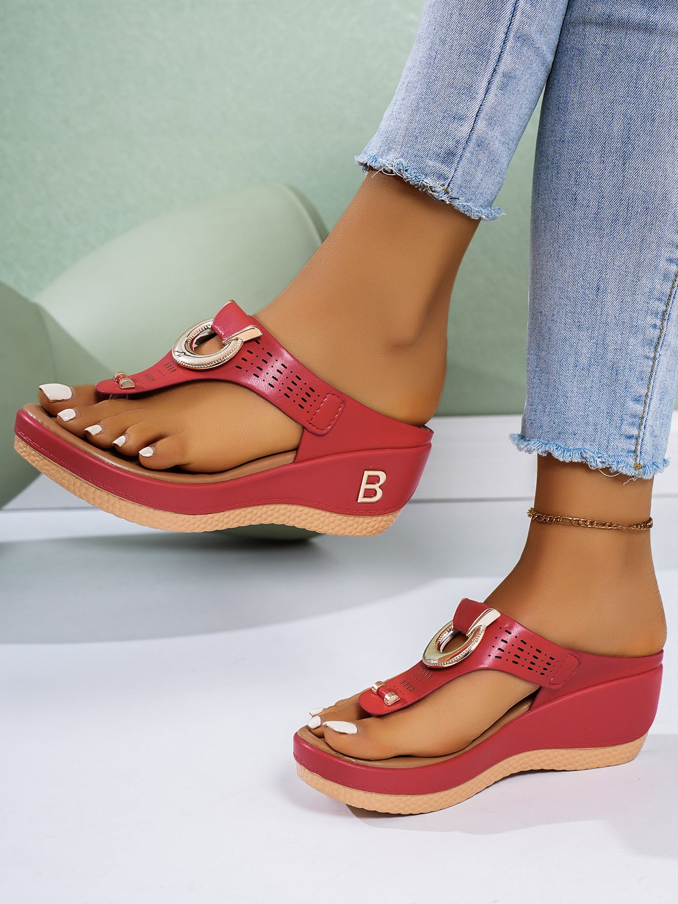 # Summer Women's Flip-Flop Wedge Sandals