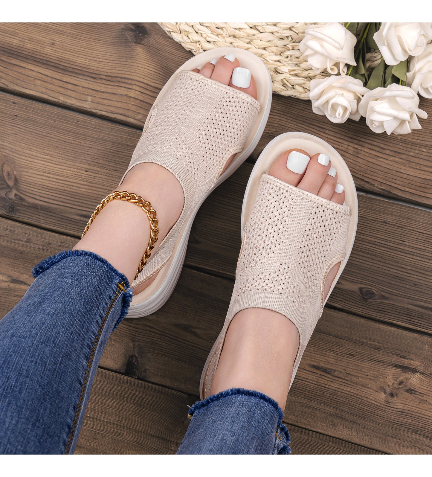 Women's Flyknit Open-Toe Beach Sandals