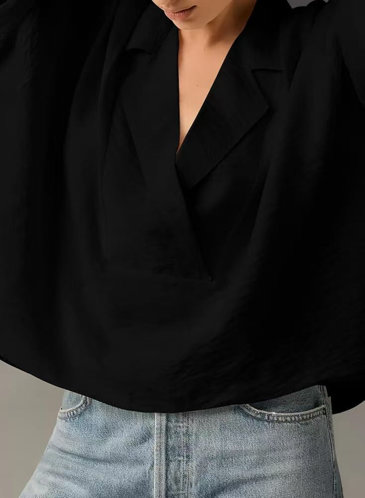 # Summer Collared Solid Color Casual Short-Sleeve Shirt
