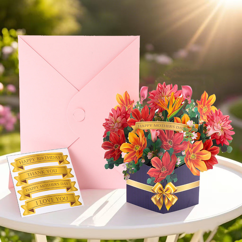 # 3D Pop-Up Flower Bouquet/Creative Greeting Card Ornament