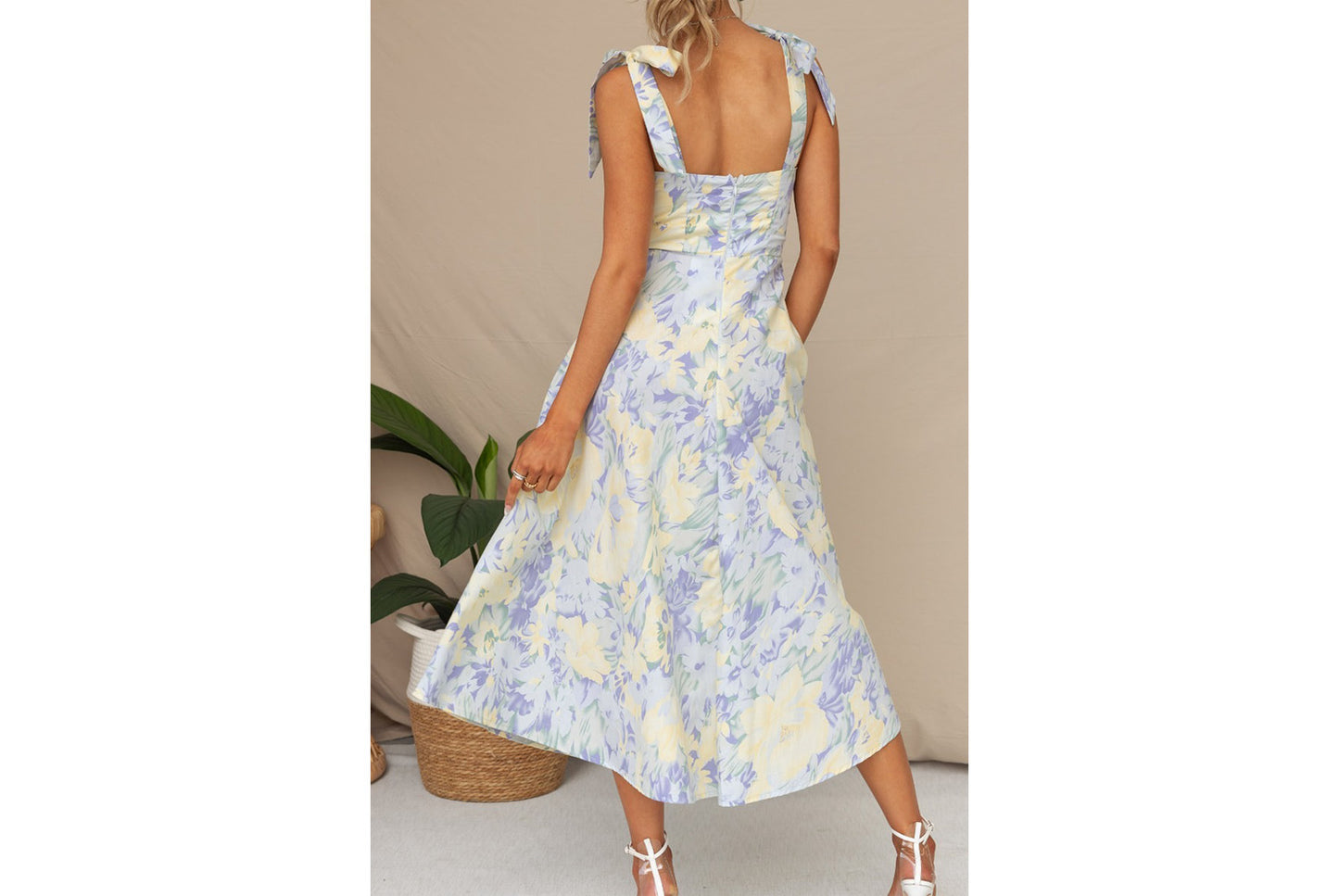**Slipper Print Midi Dress**