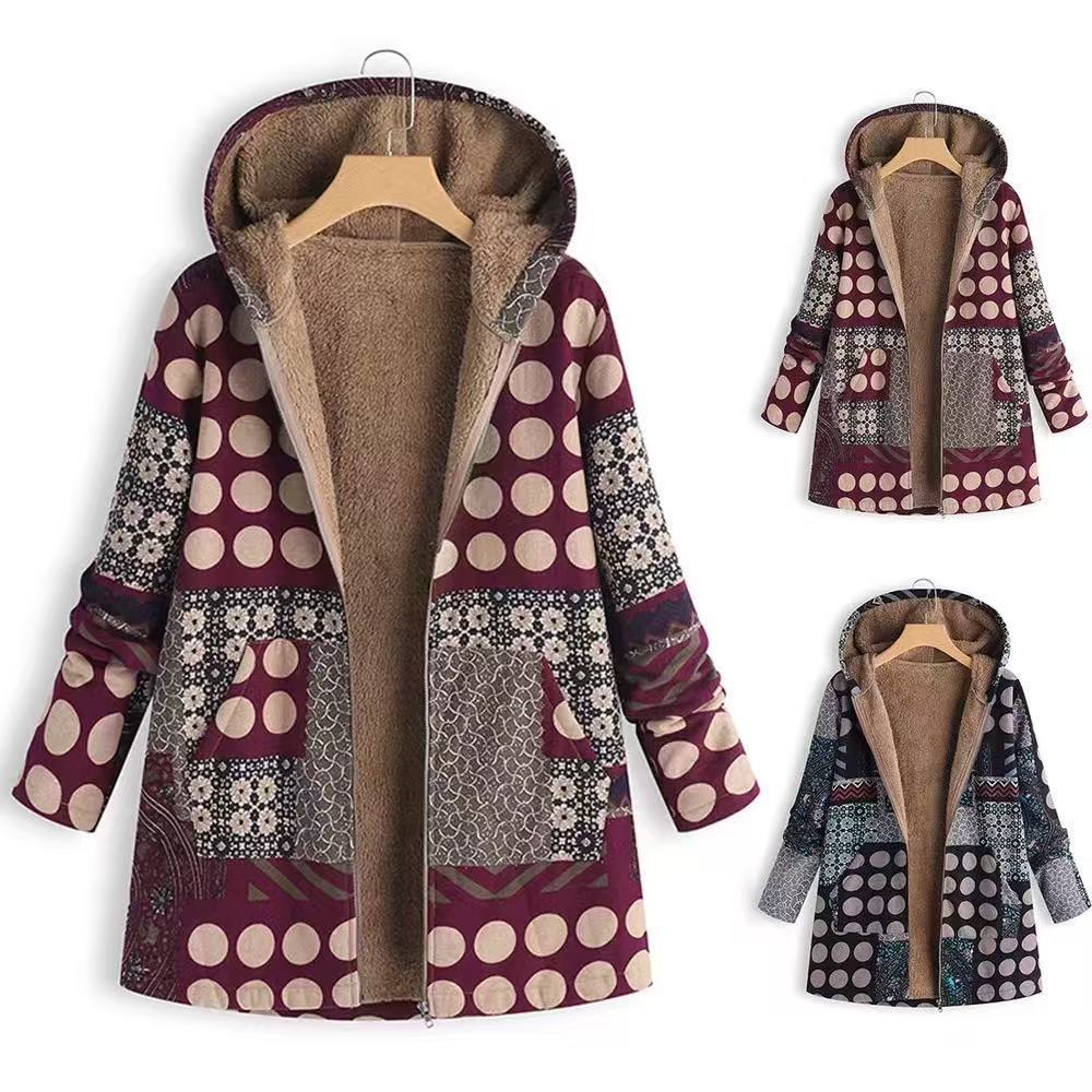 Women's Winter Printed Composite Casual Jacket