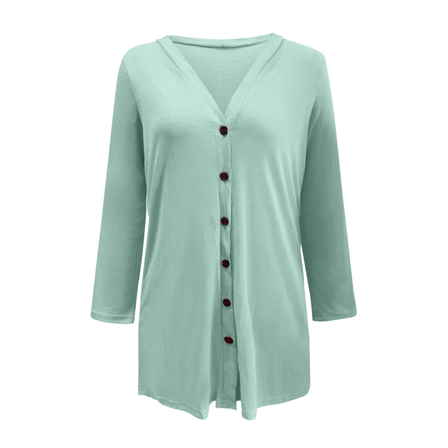 # Women's Solid Color Long-Sleeved Cardigan/Outerwear