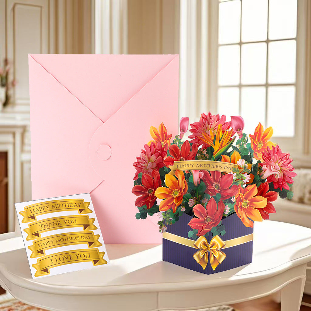 # 3D Pop-Up Flower Bouquet/Creative Greeting Card Ornament
