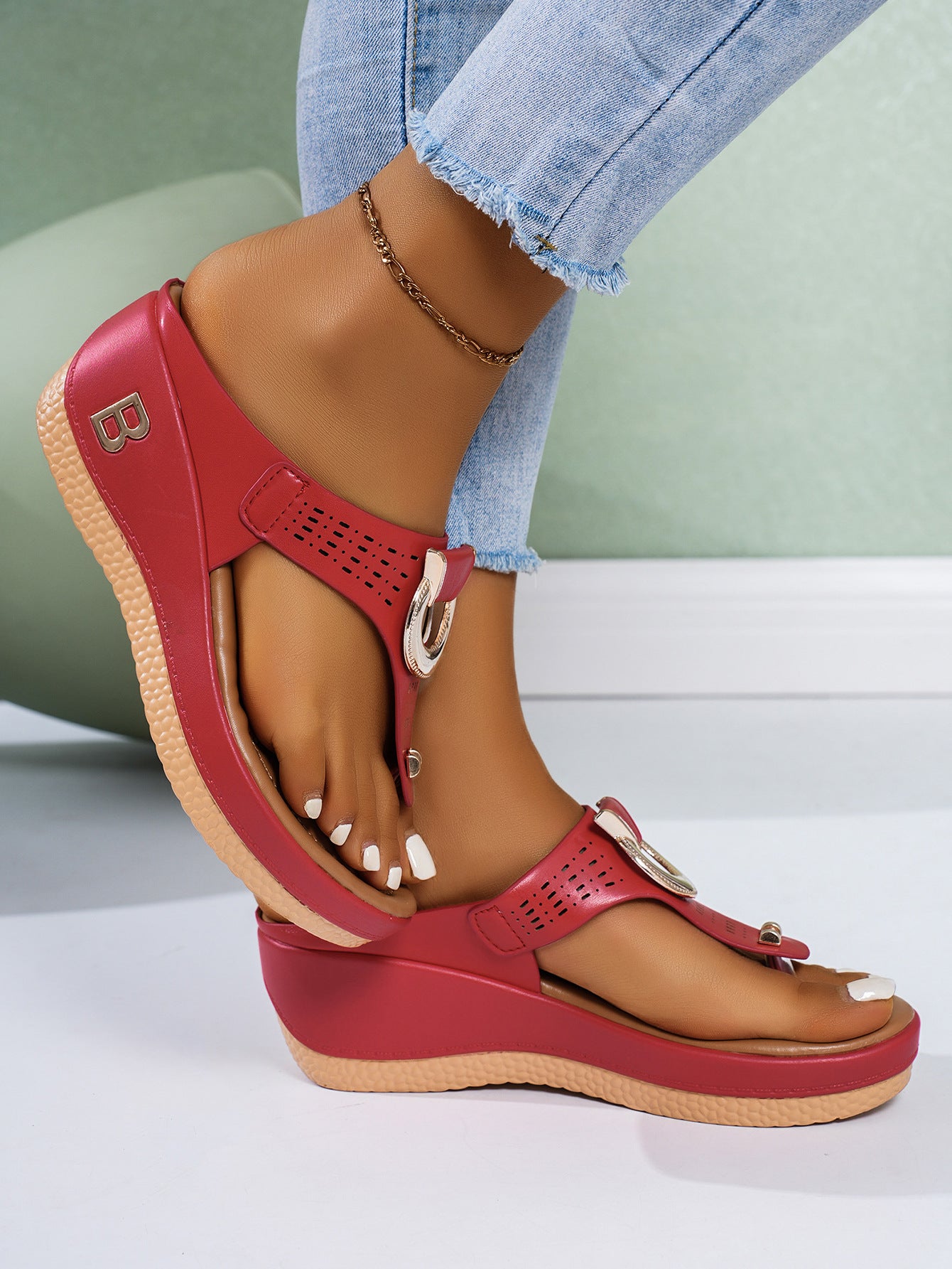 # Summer Women's Flip-Flop Wedge Sandals