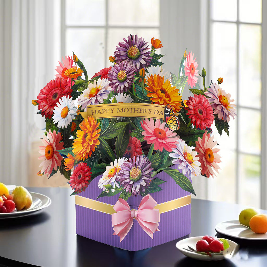 # 3D Pop-Up Flower Bouquet/Creative Greeting Card Ornament