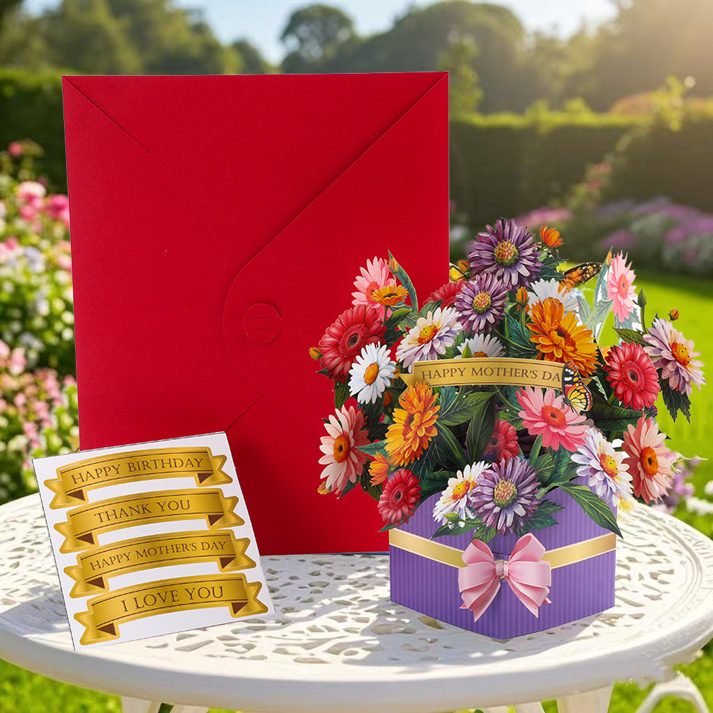 # 3D Pop-Up Flower Bouquet/Creative Greeting Card Ornament