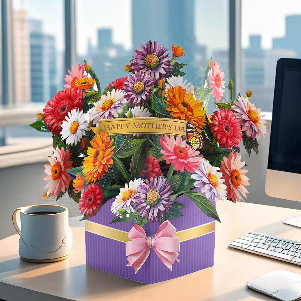 # 3D Pop-Up Flower Bouquet/Creative Greeting Card Ornament