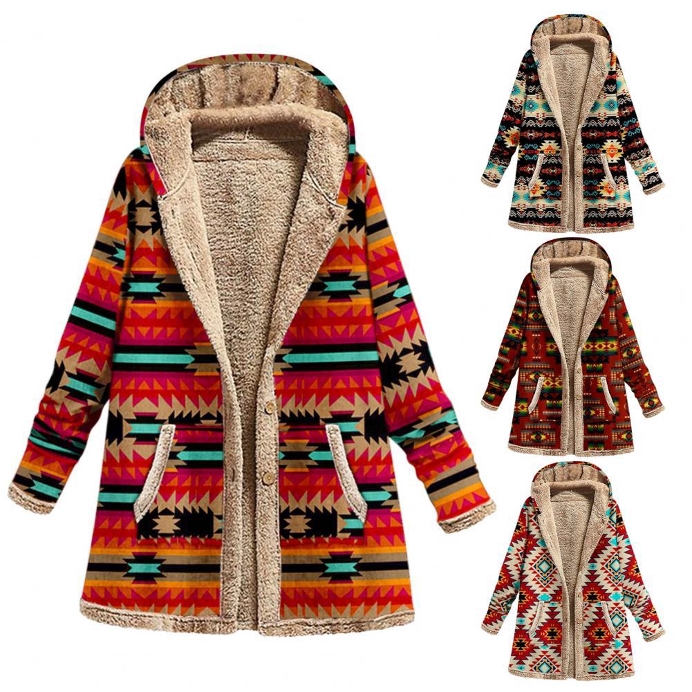 Women's Winter Printed Composite Casual Jacket