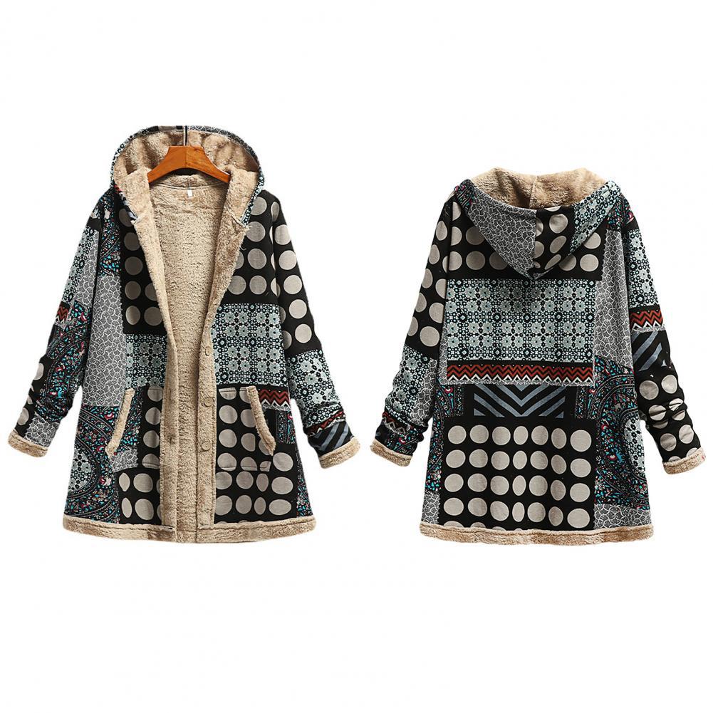 Women's Winter Printed Composite Casual Jacket