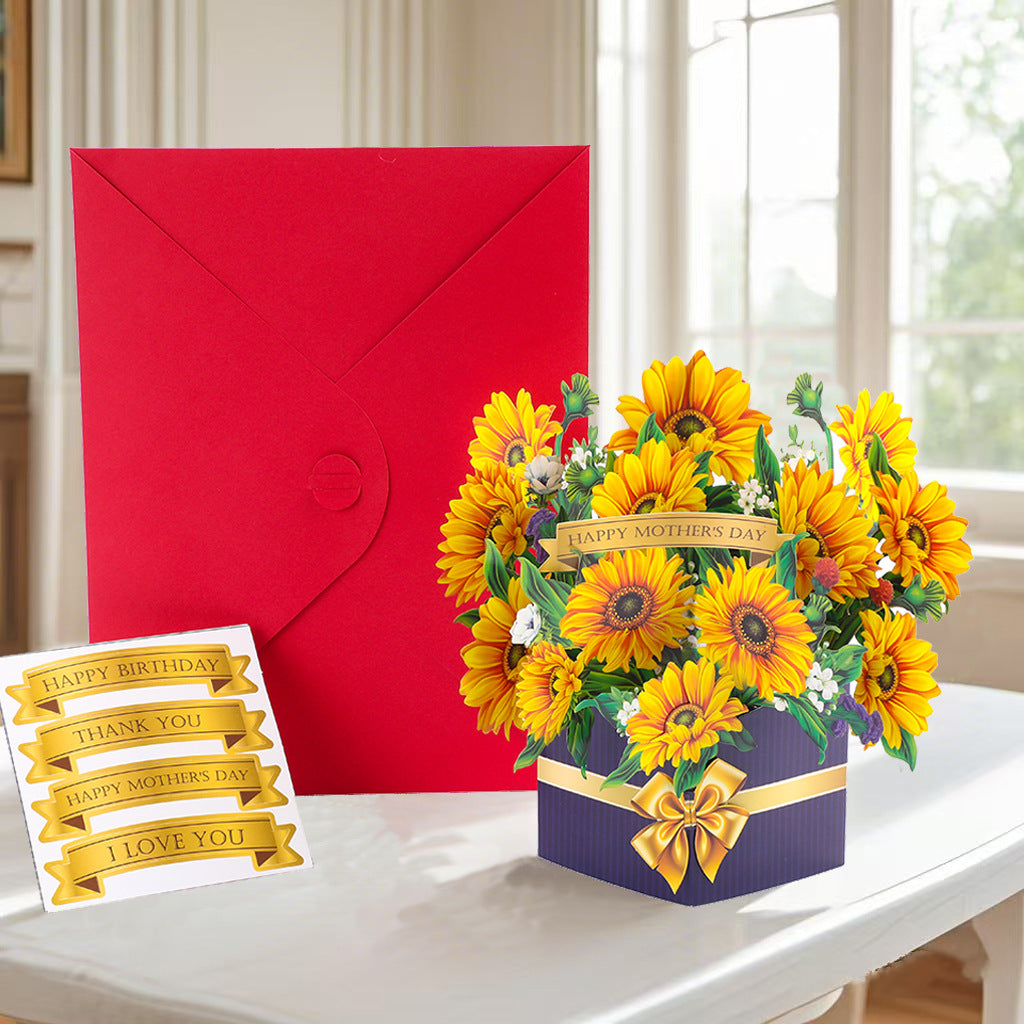 # 3D Pop-Up Flower Bouquet/Creative Greeting Card Ornament