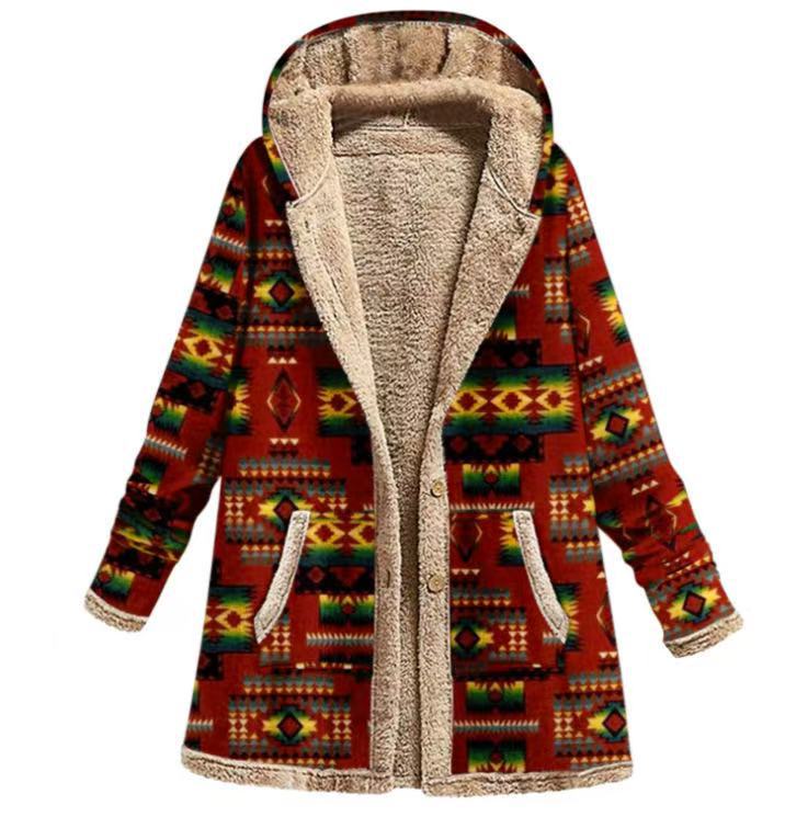 Women's Winter Printed Composite Casual Jacket