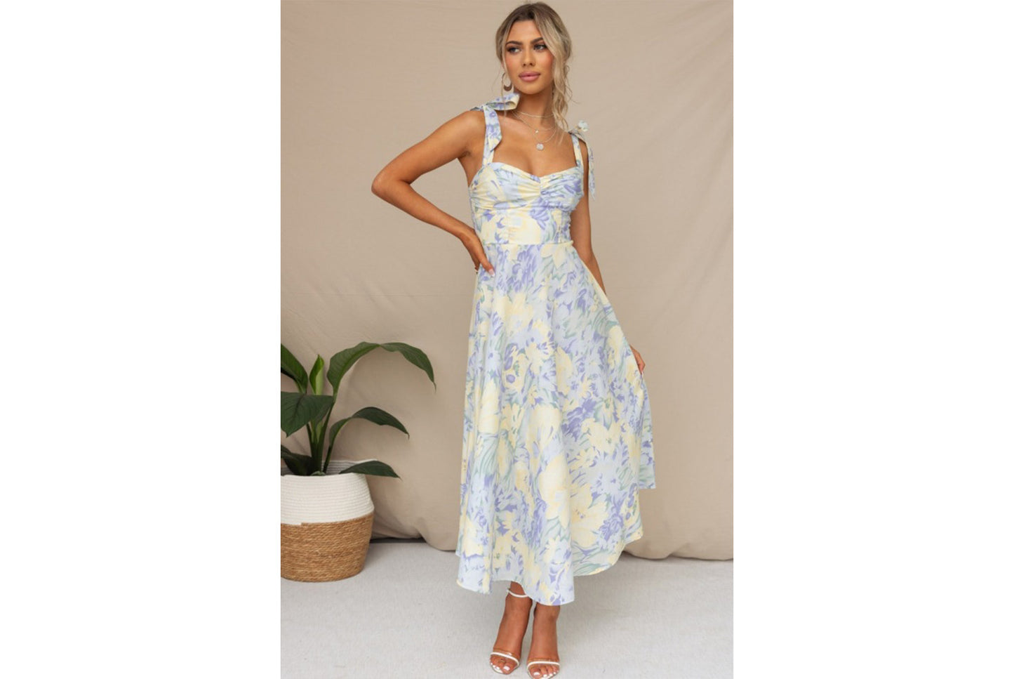 **Slipper Print Midi Dress**
