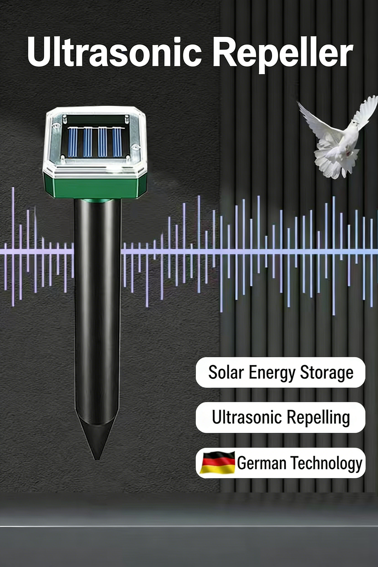 Solar-Powered Ultrasonic Multifunctional Repellent