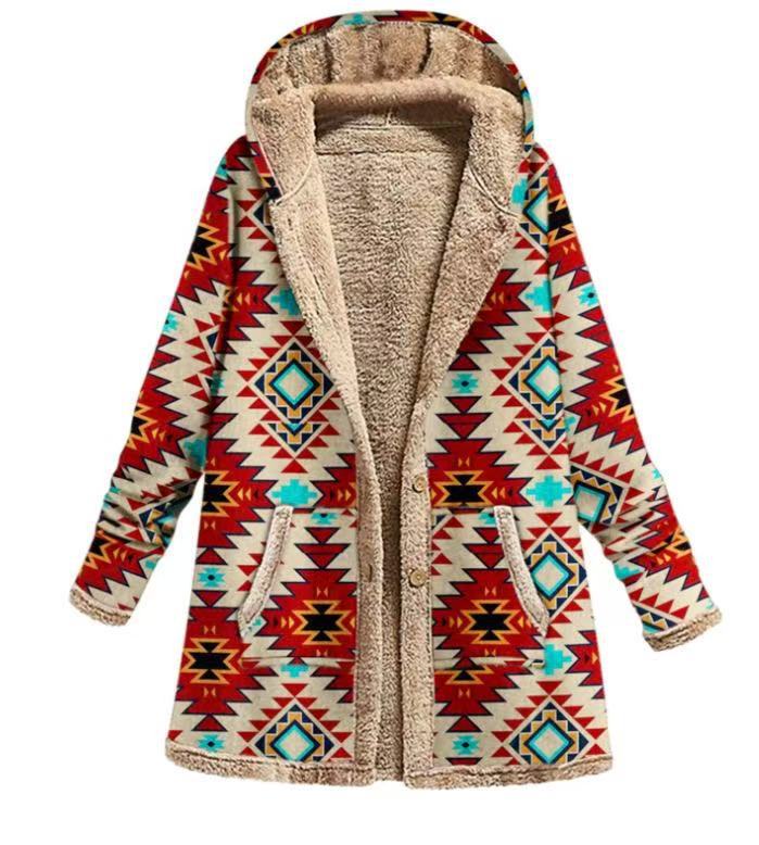 Women's Winter Printed Composite Casual Jacket