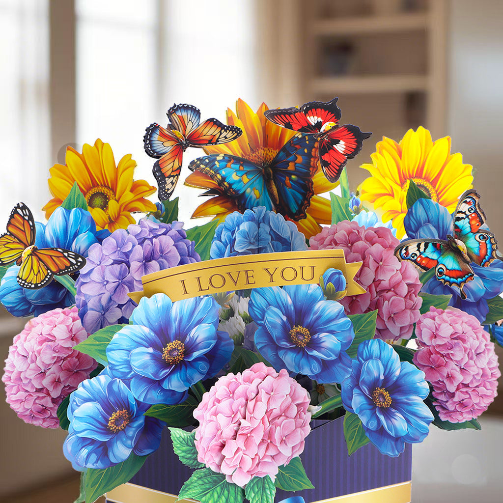 # 3D Pop-Up Flower Bouquet/Creative Greeting Card Ornament