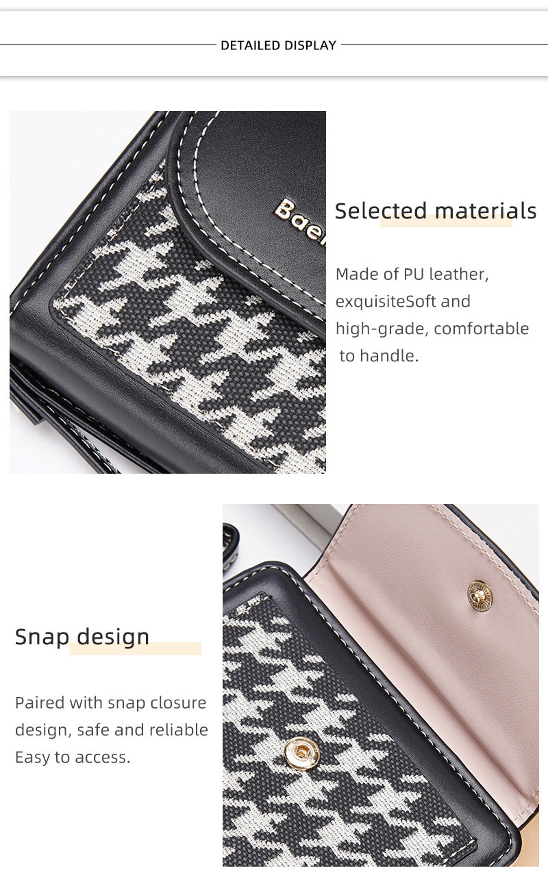 Women's Short Color-Blocked Zipper Coin Purse