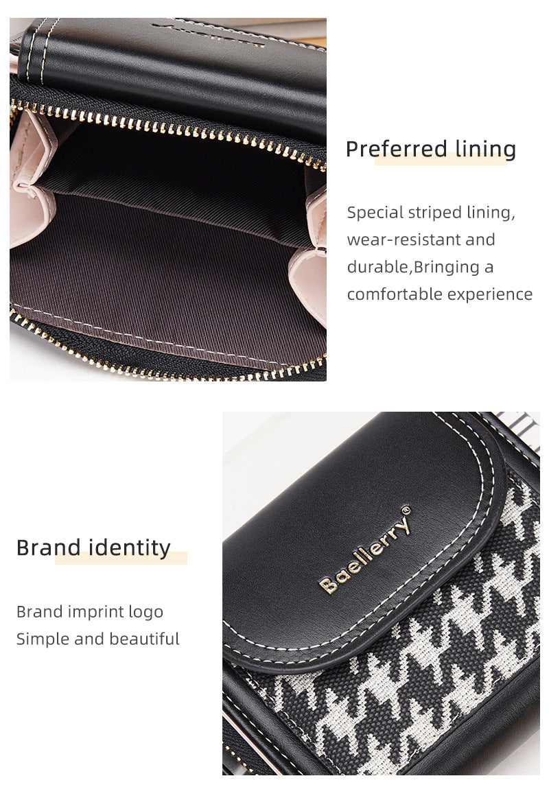 Women's Short Color-Blocked Zipper Coin Purse