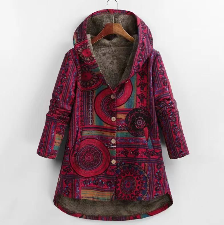 Women's Winter Printed Composite Casual Jacket