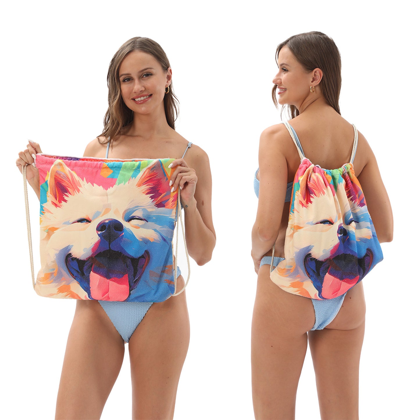 2-in-1 Foldable Printed Beach Towel