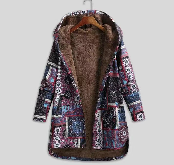 Women's Winter Printed Composite Casual Jacket