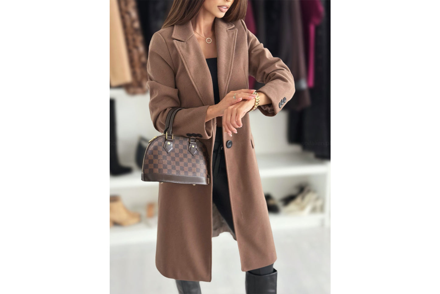 Autumn/Winter Solid Color Woolen Jacket