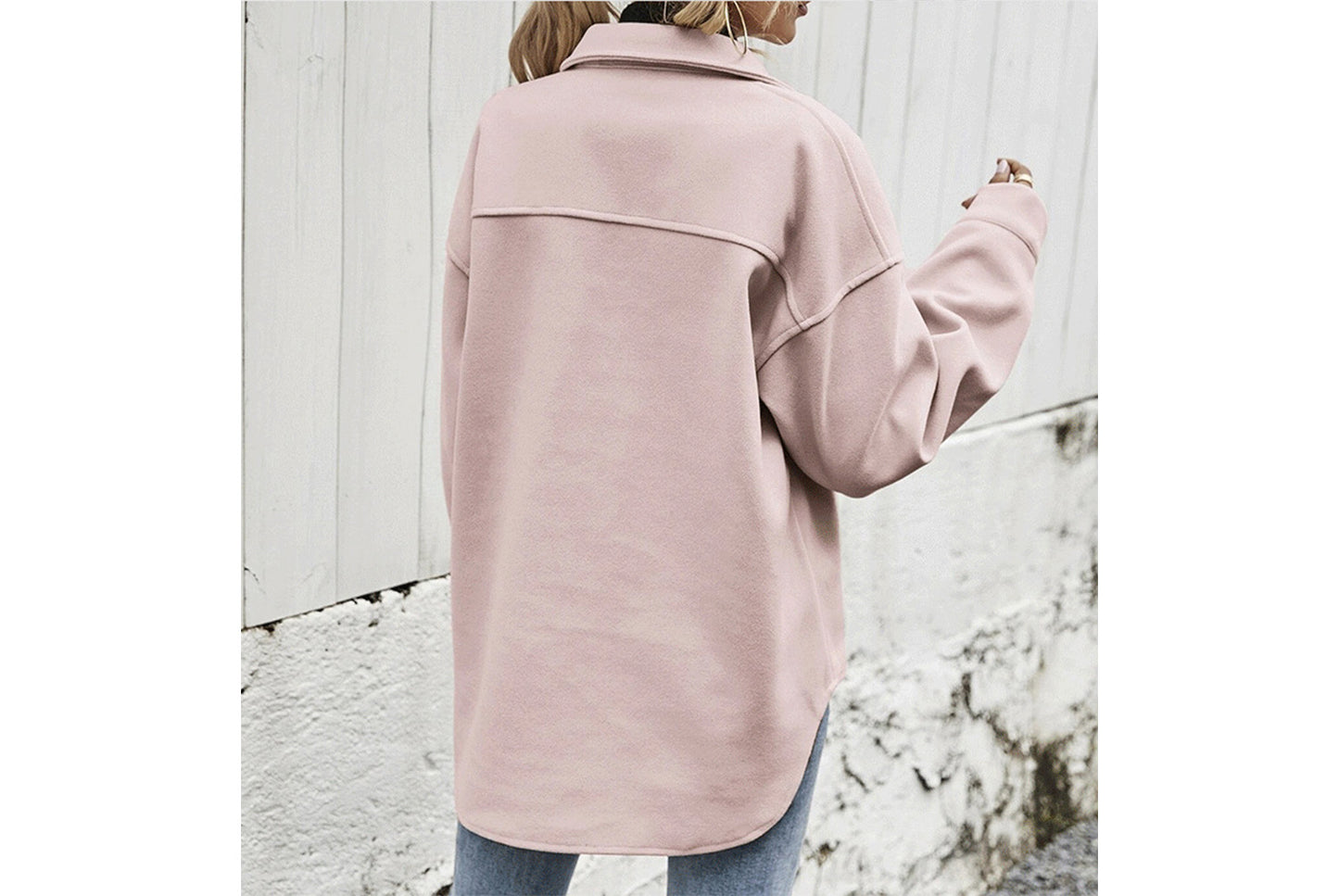 Thickened Solid Color Woolen Loose Jacket