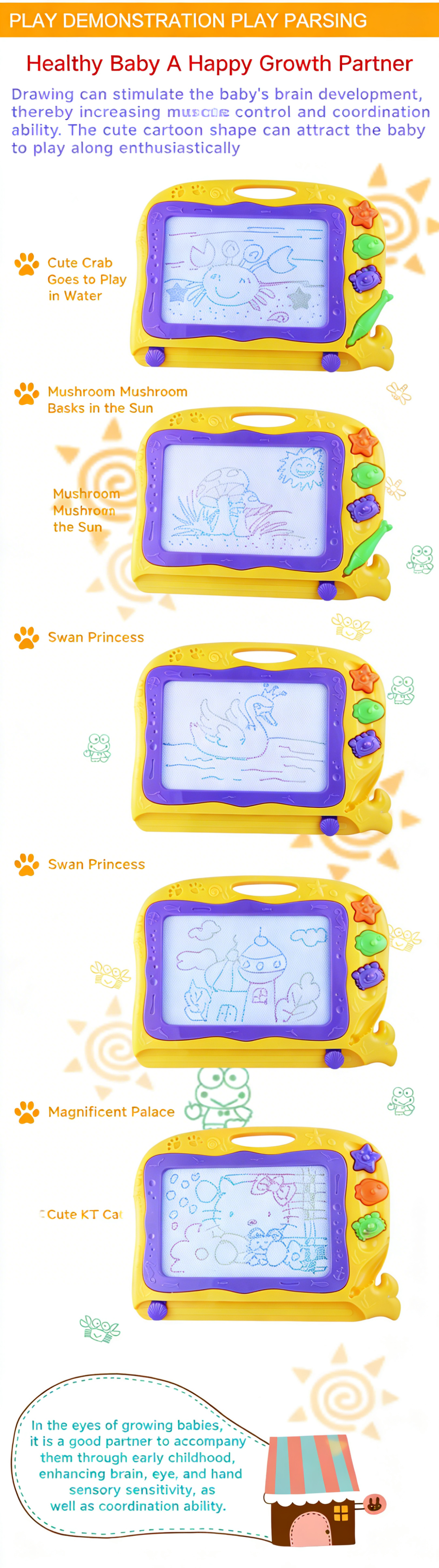 Extra Large Colored Magnetic Children's Drawing Board