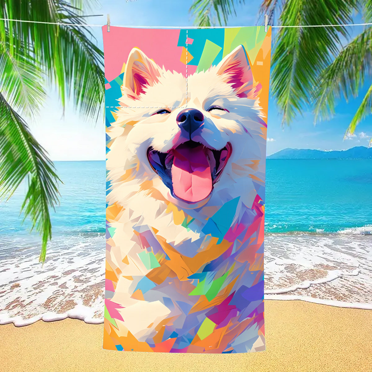2-in-1 Foldable Printed Beach Towel