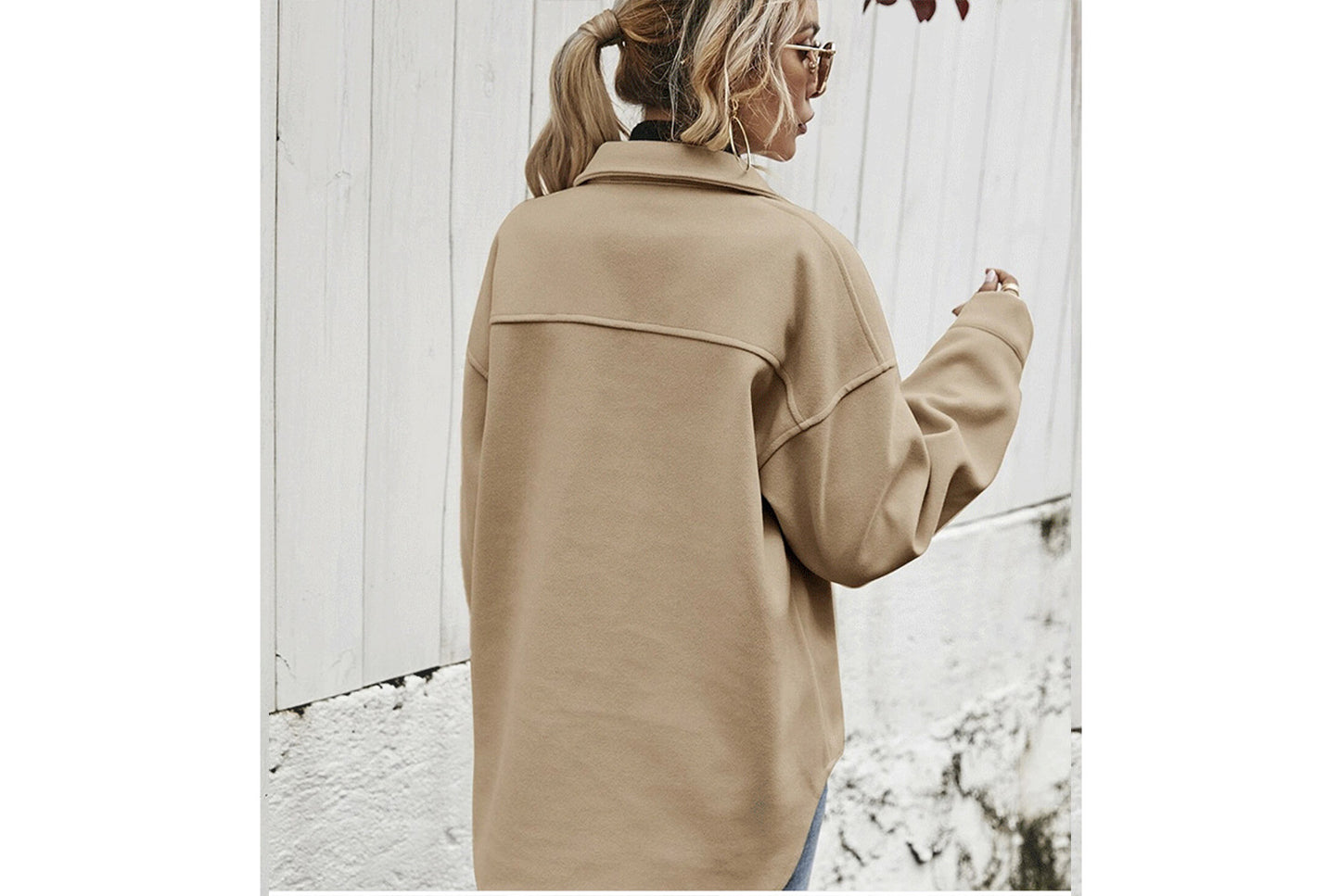 Thickened Solid Color Woolen Loose Jacket
