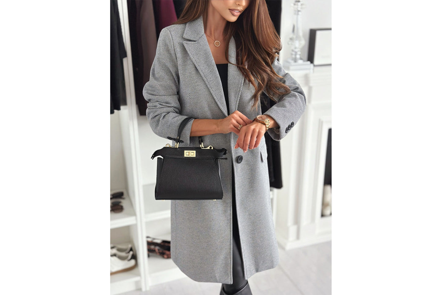 Autumn/Winter Solid Color Woolen Jacket